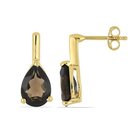 BUY STERLING SILVER GOLD PLATED NATURAL SKY BLUE TOPAZ GEMSTONE EARRINGS